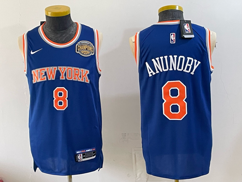 Men New York Knicks #8 Anunoby blue 2026 Nike NBA jersey 07230012